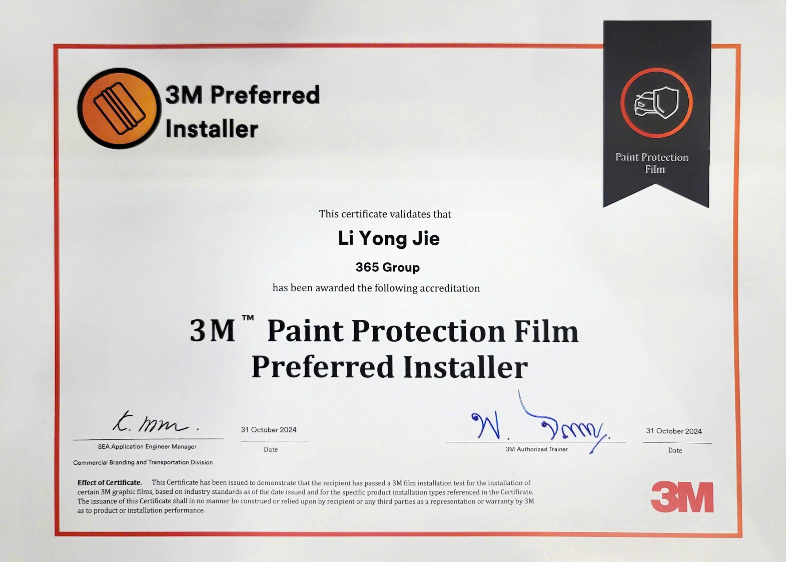 3m paint protection film preferred installer