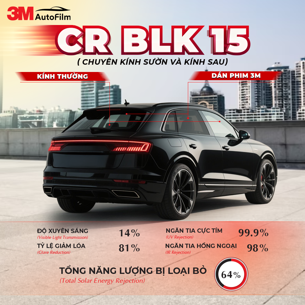 phim cách nhiệt 3m CR BLK 15